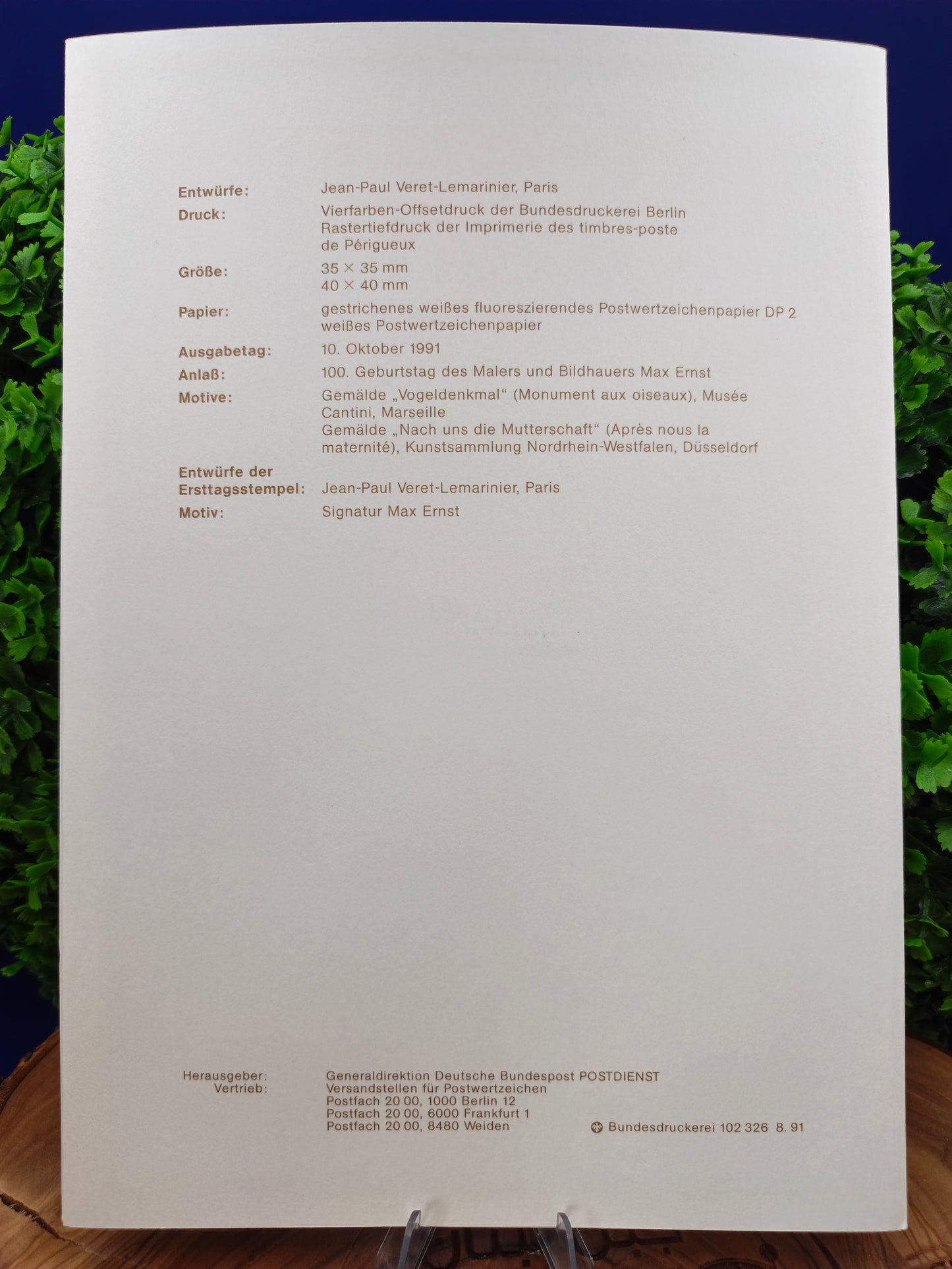 The Max Ernst Centenary Joint Issue