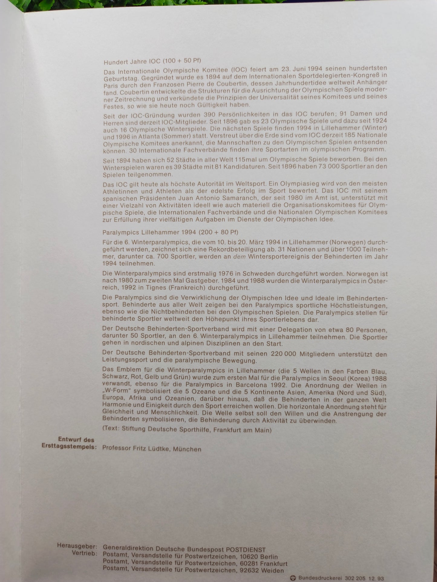Champions of Spirit: "Für den Sport" 1994