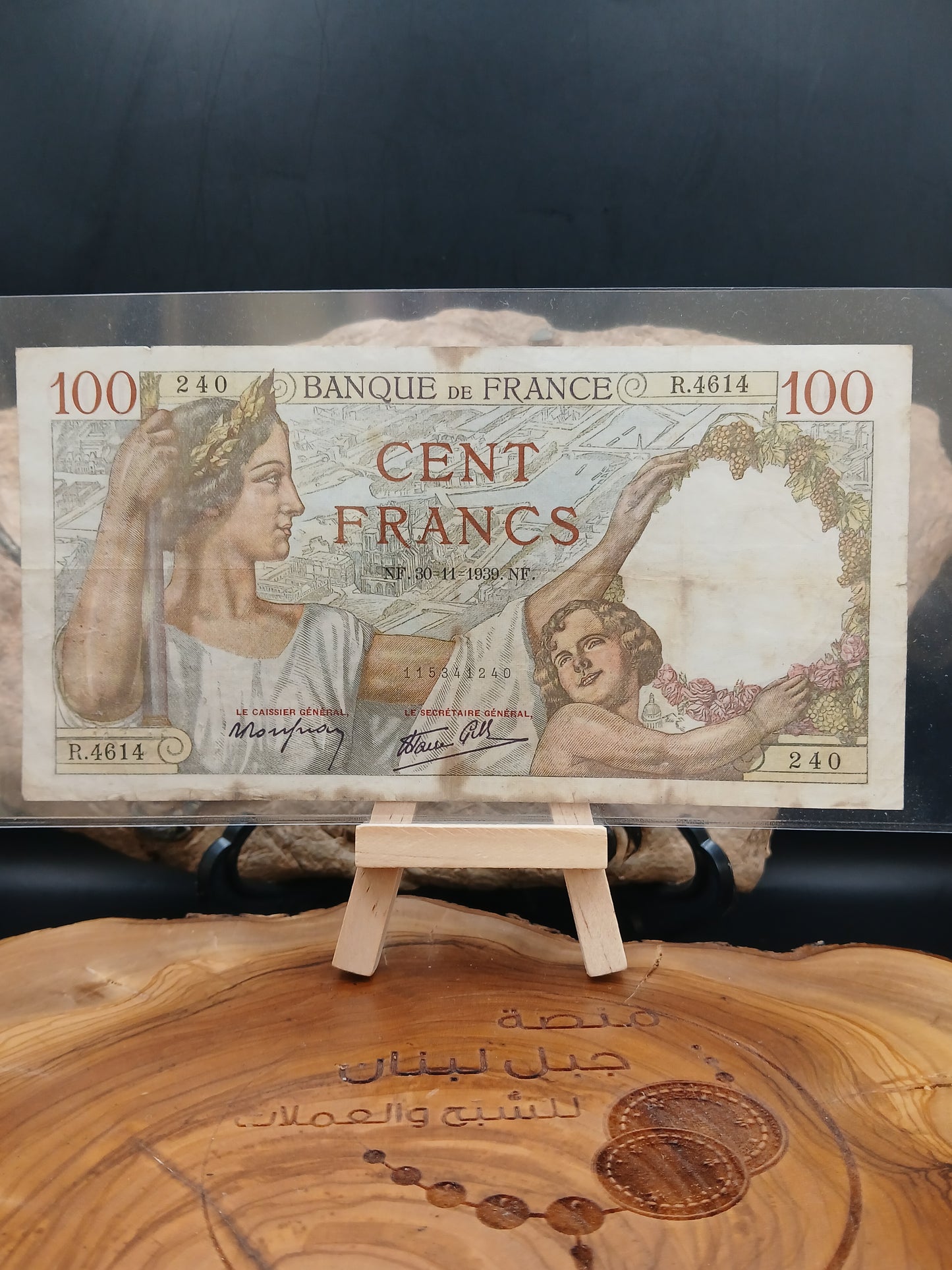100 cent francs.  France.  1939