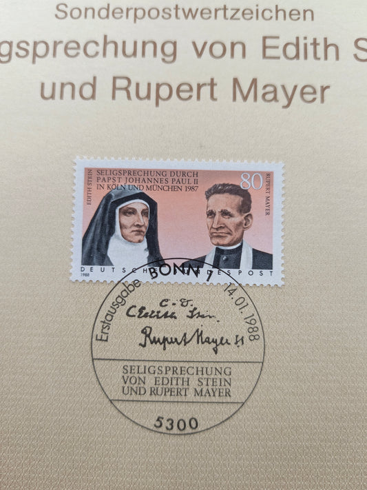 Official First Day Sheet (Ersttagsblatt) – Beatification of Edith Stein and Rupert Mayer (1988)