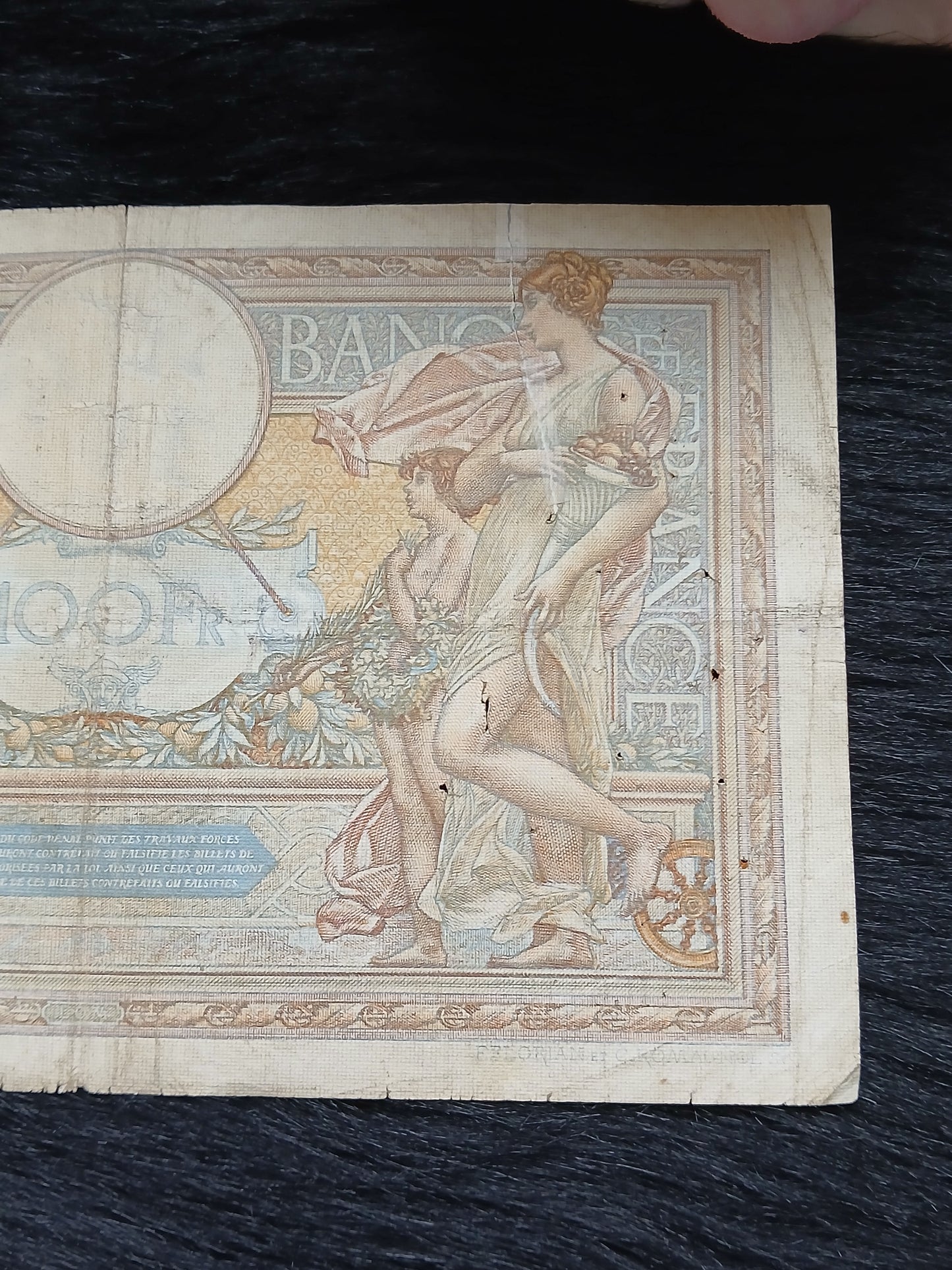 100 cent francs.  France.  1939