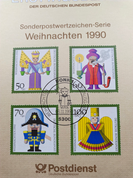 Official First Day Sheet (Ersttagsblatt) – Germany Christmas 1990