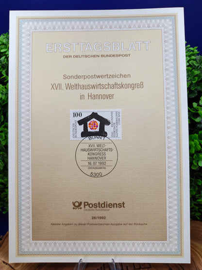 Germany Ersttagsblatt First Day Souvenir Leaf (1992)