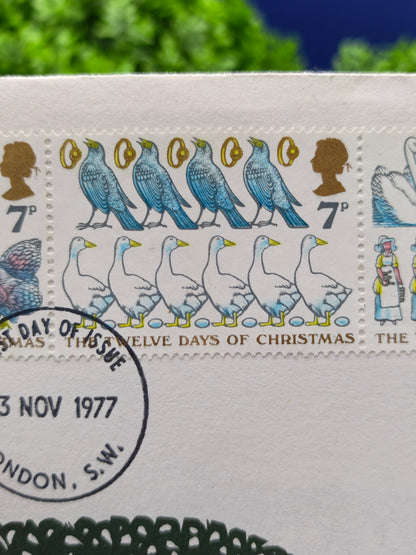 1977 Royal Mail "The Twelve Days of Christmas" First Day Cover - London PMK
