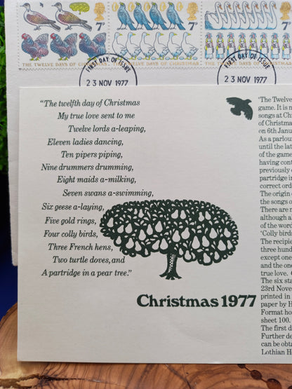 1977 Royal Mail "The Twelve Days of Christmas" First Day Cover - London PMK