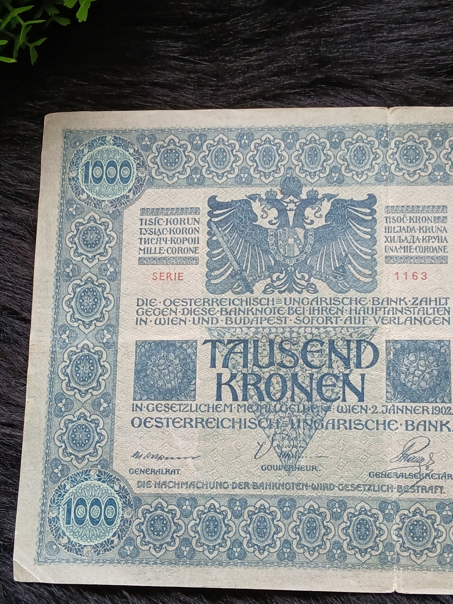 1000 kronen . Austro-Hungarian . 1902