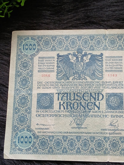1000 kronen . Austro-Hungarian . 1902