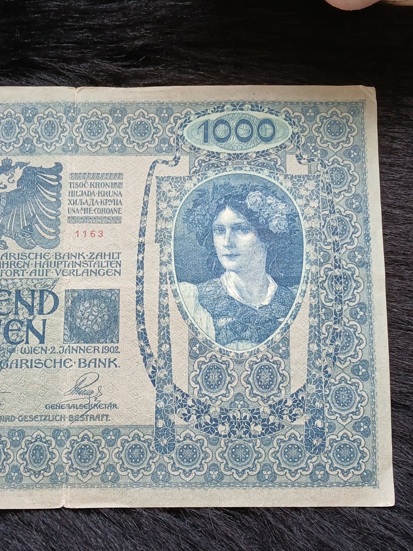 1000 kronen . Austro-Hungarian . 1902