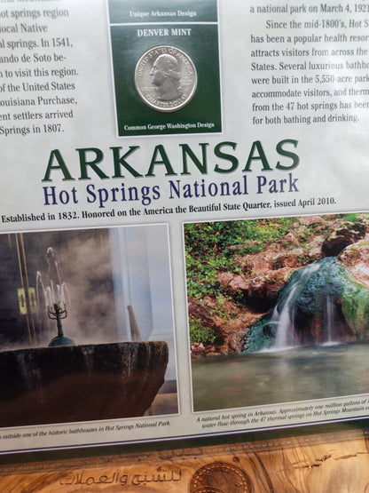 2010 Arkansas "America the Beautiful" Quarter & Conservation Stamp Set