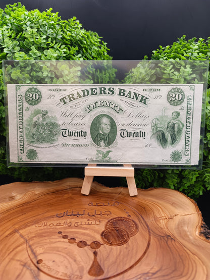 20 Dollars Traders Bank of Virginia 1860-1865