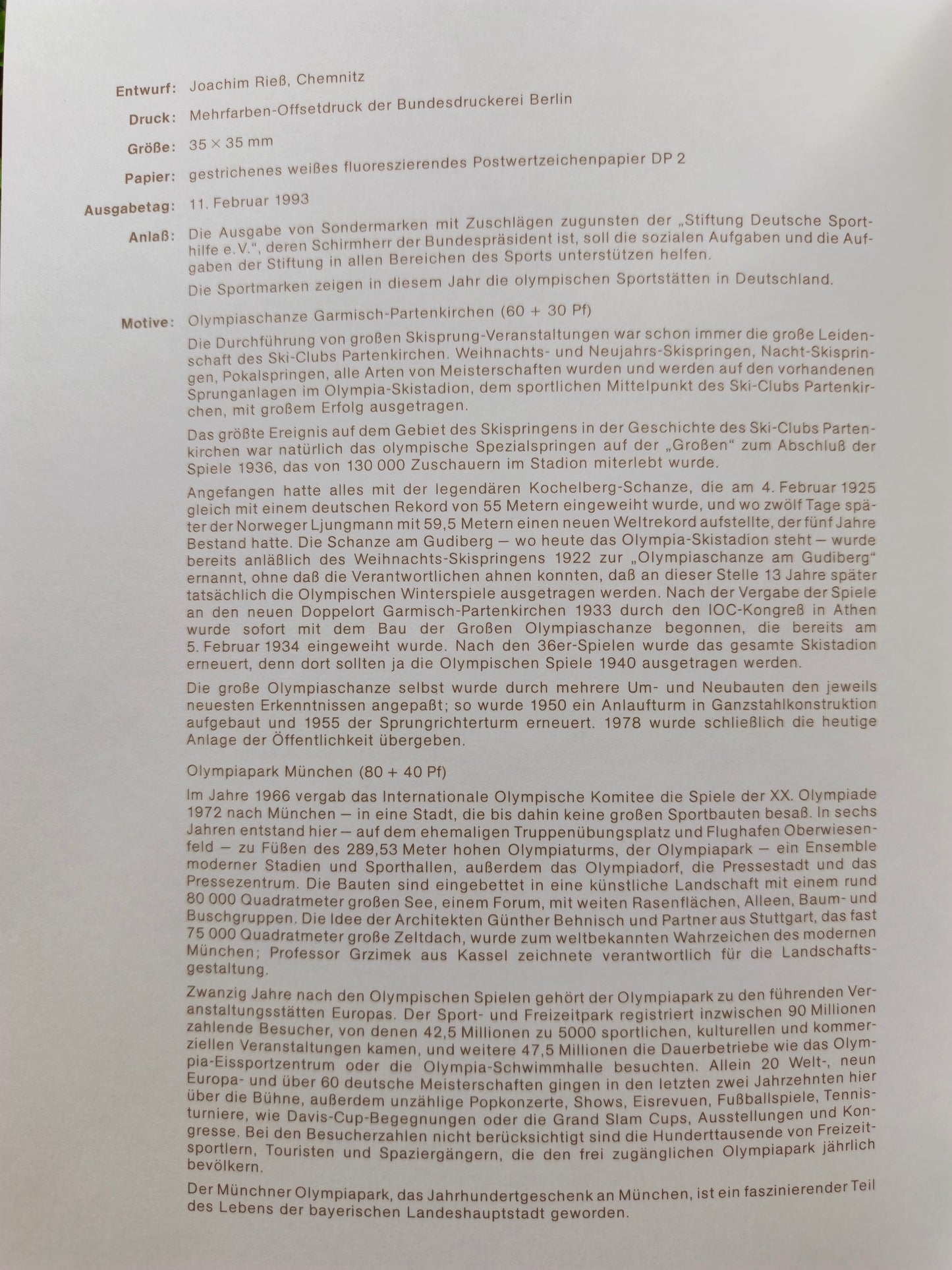 Athletic Infrastructure: "Für den Sport 1993" Series