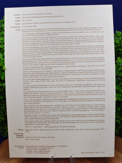 Official First Day Sheet (Ersttagsblatt) – Germany Christmas 1990