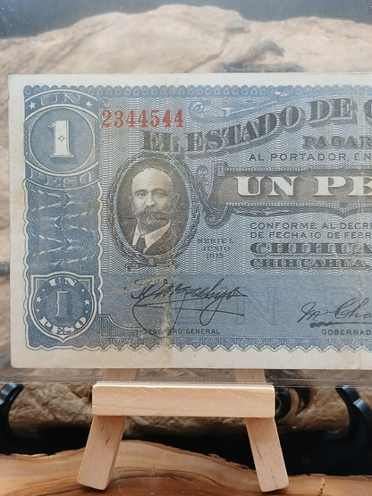 1 peso . Mexico.  Chihuahua . 1915