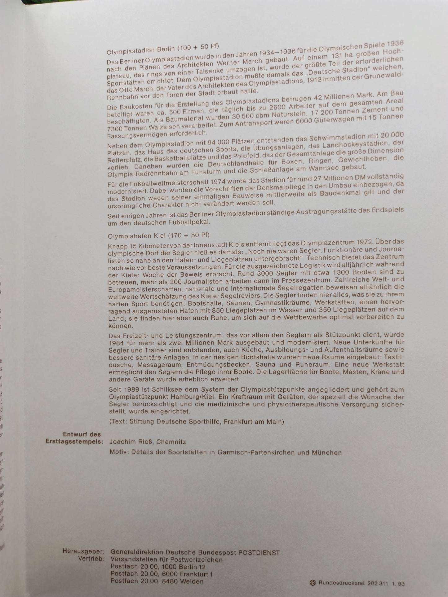 Athletic Infrastructure: "Für den Sport 1993" Series