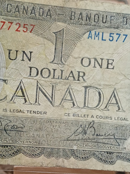 1 dollar . Canada.  1973