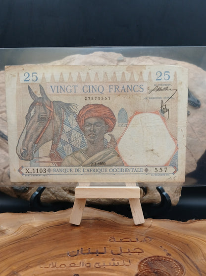 25 Francs . West Africa . 1939