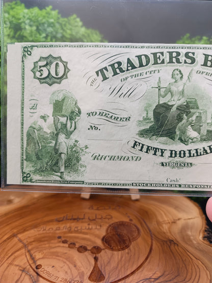 50 Dollars Traders Bank of Virginia 1860-1865
