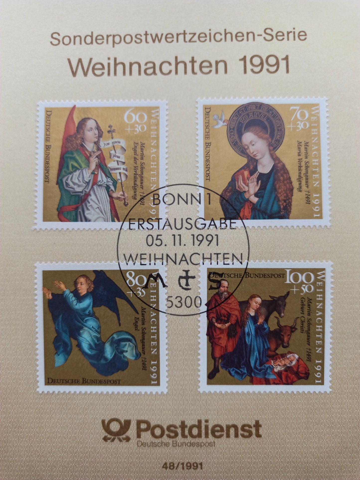 Germany Ersttagsblatt First Day Souvenir Leaf (1991)