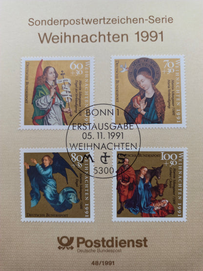 Germany Ersttagsblatt First Day Souvenir Leaf (1991)