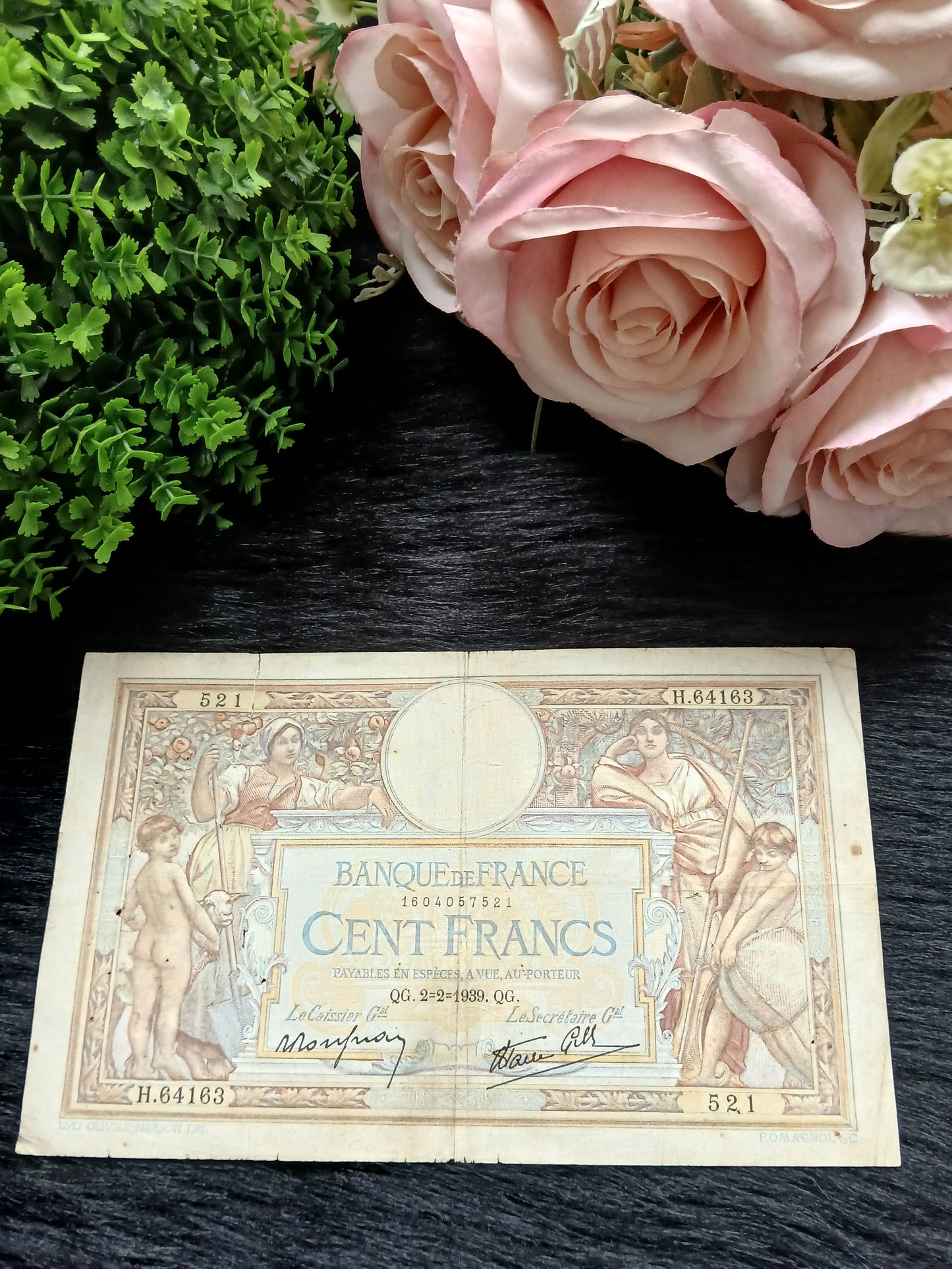 100 cent francs.  France.  1939