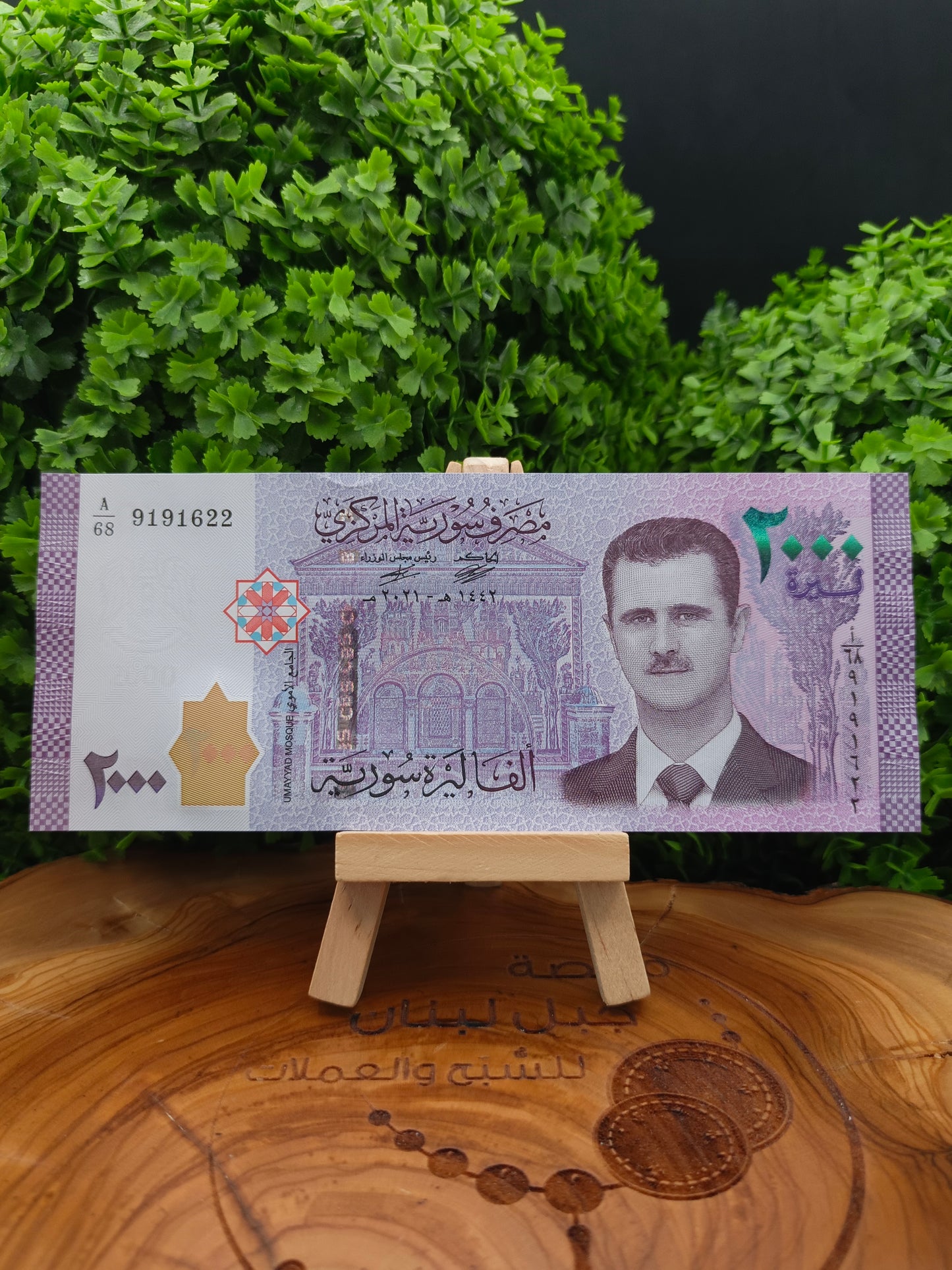 50 - 100 - 200 - 500 - 1000 - 2000 pound . Syria . 2021 ( perfectly matching sequential suffix, with the last two digits of the serial numbers )