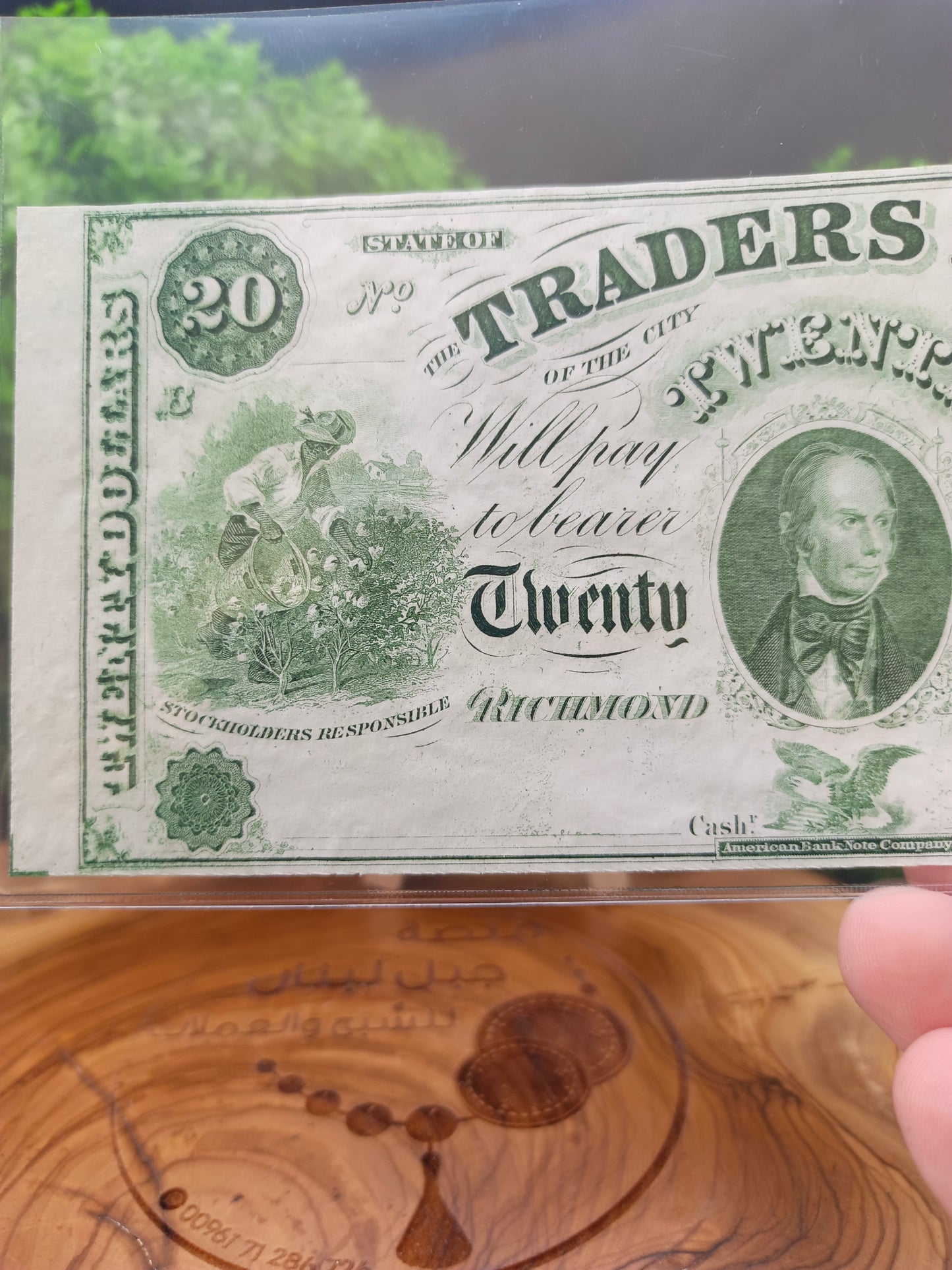 20 Dollars Traders Bank of Virginia 1860-1865
