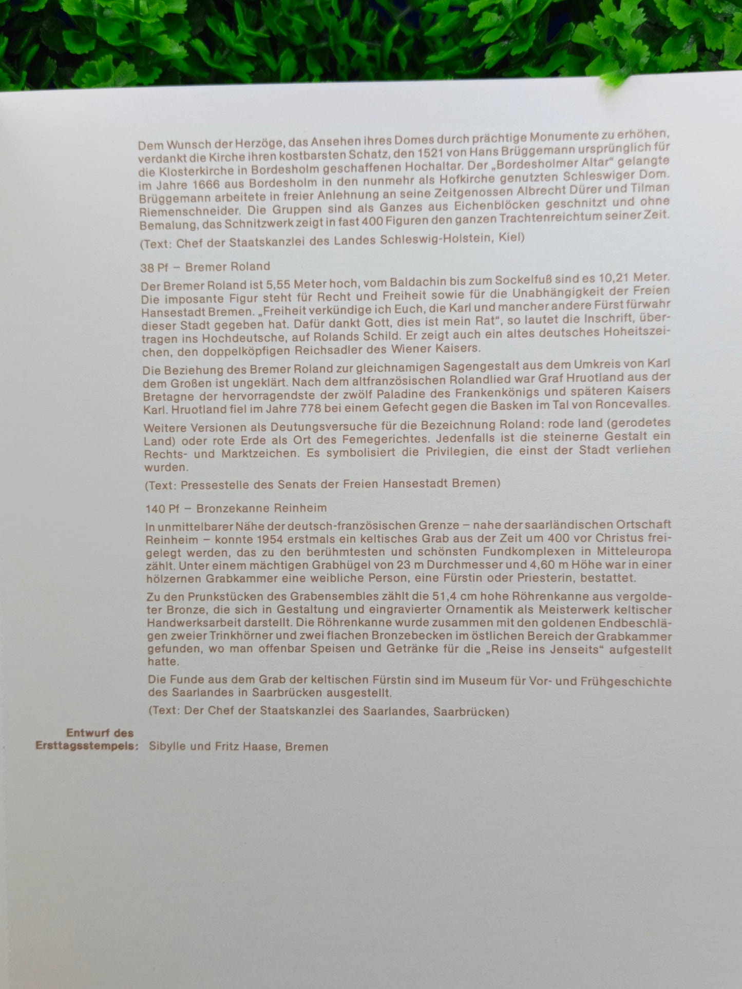 Cultural Treasures: "Sehenswürdigkeiten" 1989 Definitive Series