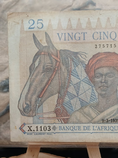 25 Francs . West Africa . 1939