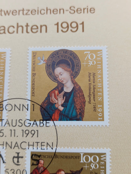 Germany Ersttagsblatt First Day Souvenir Leaf (1991)