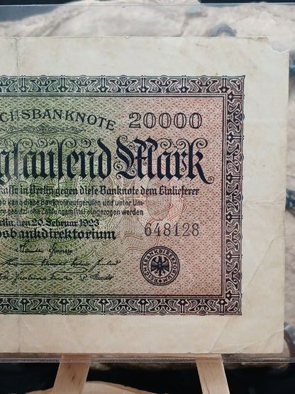 20,000 Mark.  Germany . 1923