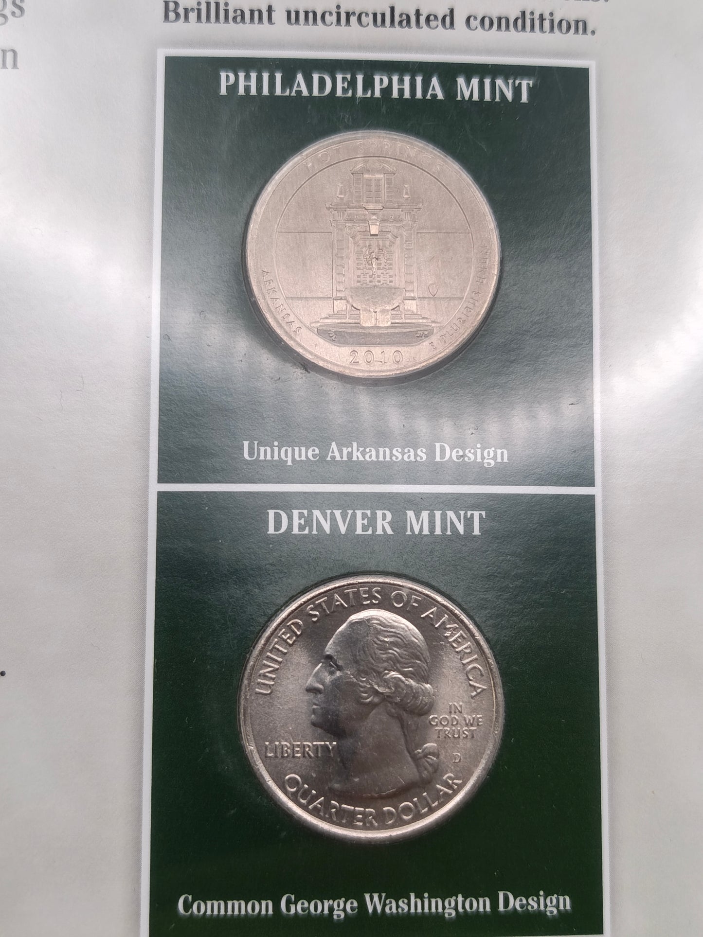 2010 Arkansas "America the Beautiful" Quarter & Conservation Stamp Set