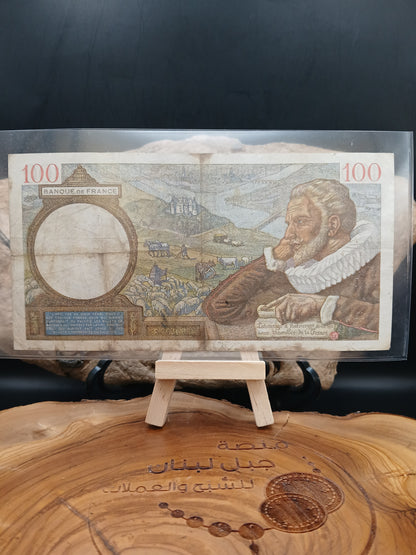 100 cent francs.  France.  1939