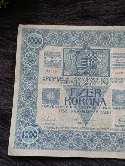 1000 kronen . Austro-Hungarian . 1902