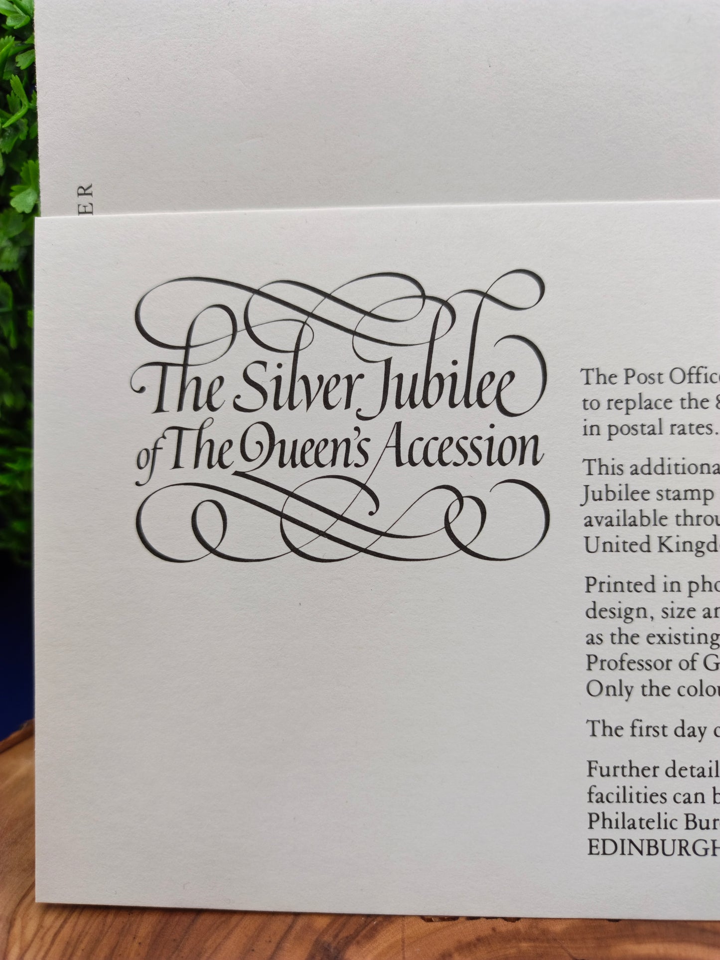 1977 British Royal Mail Queen's Silver Jubilee First Day Cover with Original