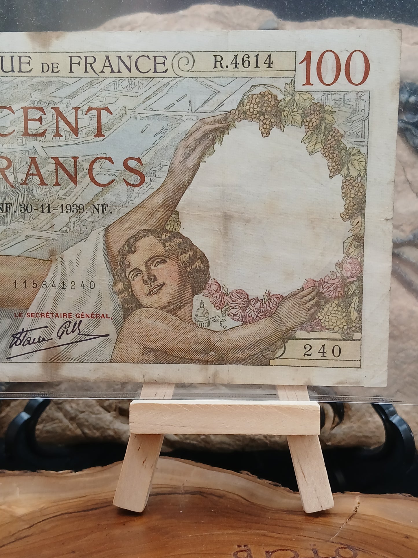 100 cent francs.  France.  1939