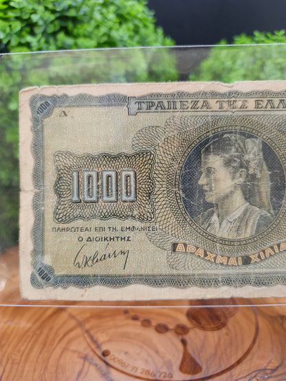1000 Drachmai . Greece . 1942