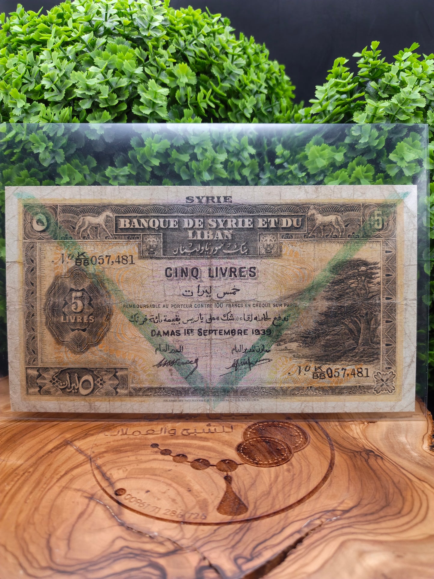 5 lira . syria . 1939