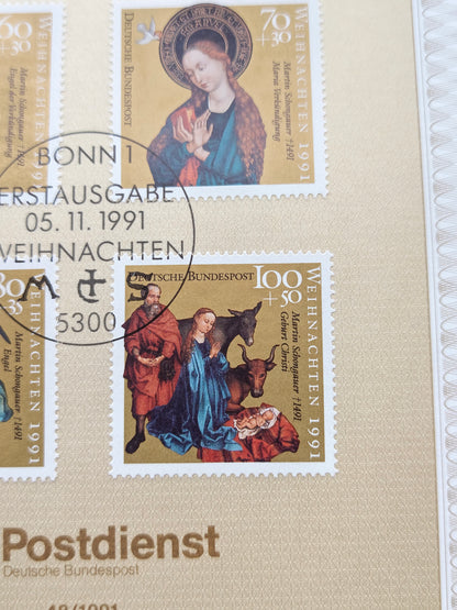 Germany Ersttagsblatt First Day Souvenir Leaf (1991)